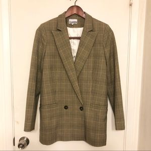 GANNI Checked Plaid Blazer, 0/XS